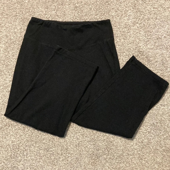 Marika Magic Cropped Black Tummy Control Power Mesh Yoga Pants M - Picture 1 of 13